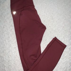 Fabletics PowerHold Burgundy leggings